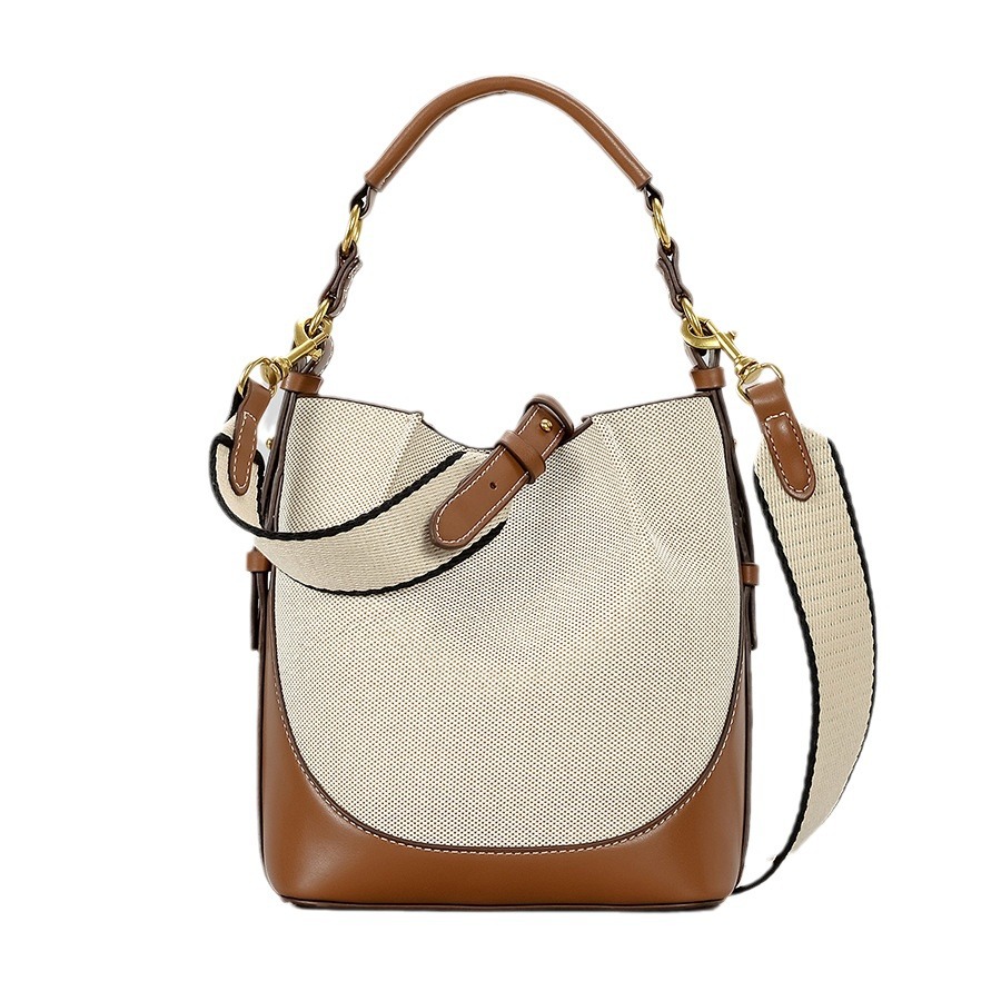 Borse da donna nuova grande capacità tracolla larga monospalla borsa a tracolla in tela borsa a secchiello con coulisse donna_voghion.com