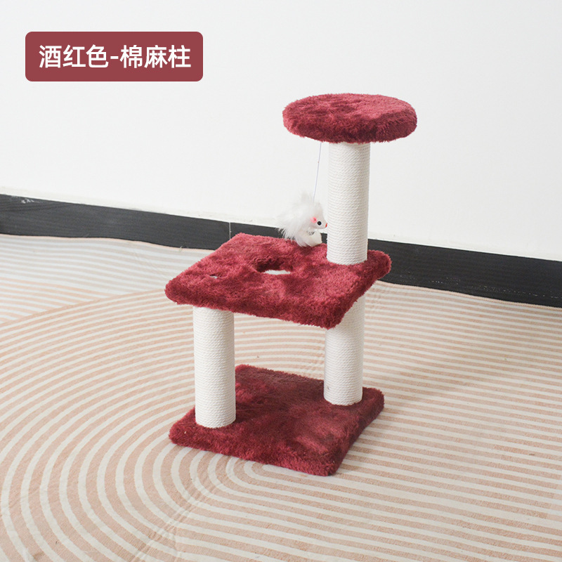 Junta de agarre de gato pequeño gato escalada vertical tres columnas de tres capas de garras de gato columna de tamaño medio simple gatos saltar juguetes gatos al por mayor