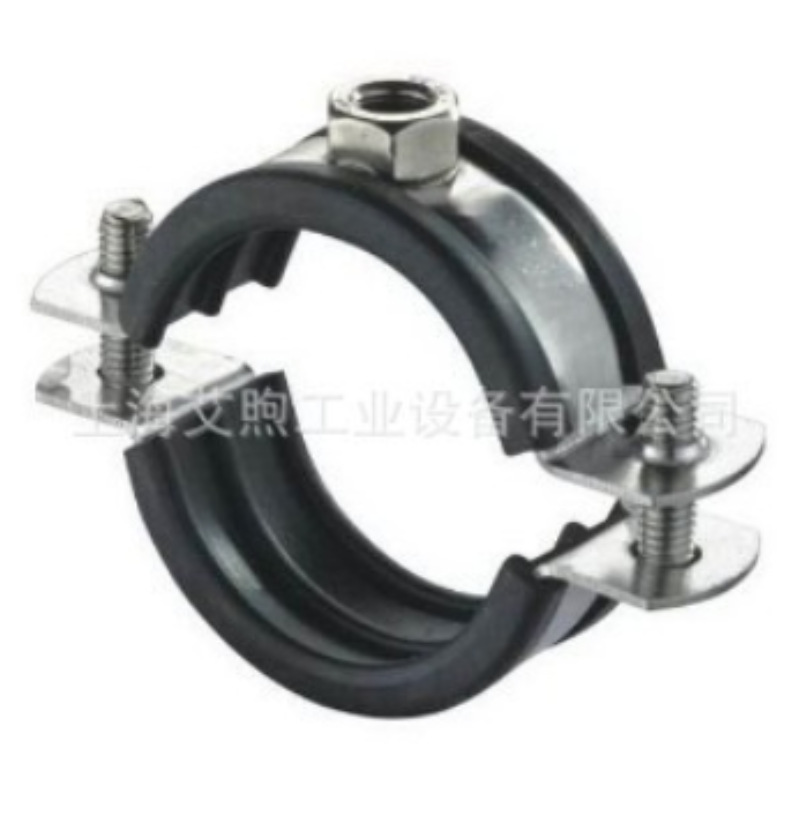 现货供应带胶卡箍管夹 空气管道管夹 重型带胶抱箍 镀锌吊箍管卡