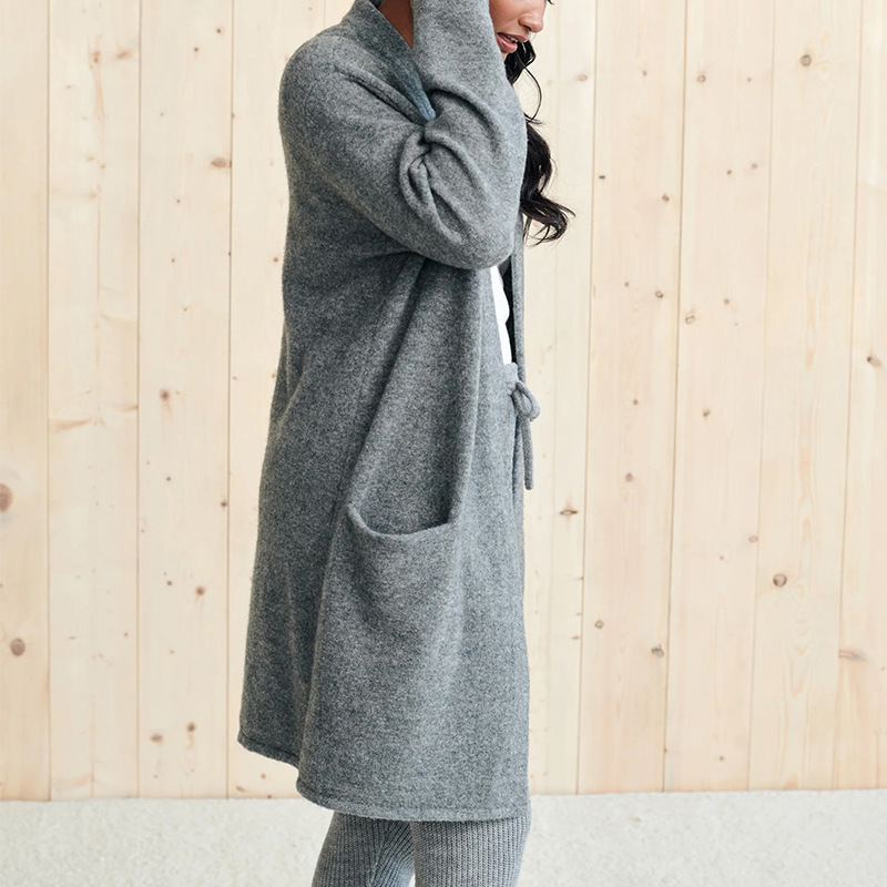 Elegante Einfarbige Damenstrickjacke Aus Weichem Acryl-strick_voghion.com