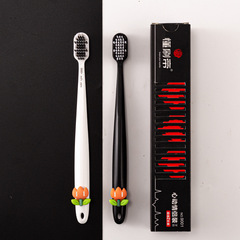 Long-lasting Bamboo Charcoal Soft Bristle Toothbrush Household Small Head Adult 10,000 Bristles Toothbrush Wholesale Couple Toothbrush Double Pack Set