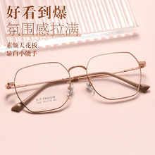 丹阳眼镜新款文艺复古多边形眼镜框大脸钛合金网红镜架1029TH大框