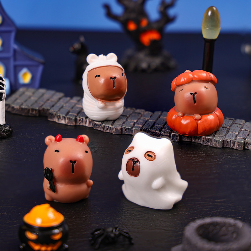 ハロウィン装飾品カピバラかわいい人形クリエイティブホームカー樹脂 diy 装飾装飾品工芸品|undefined