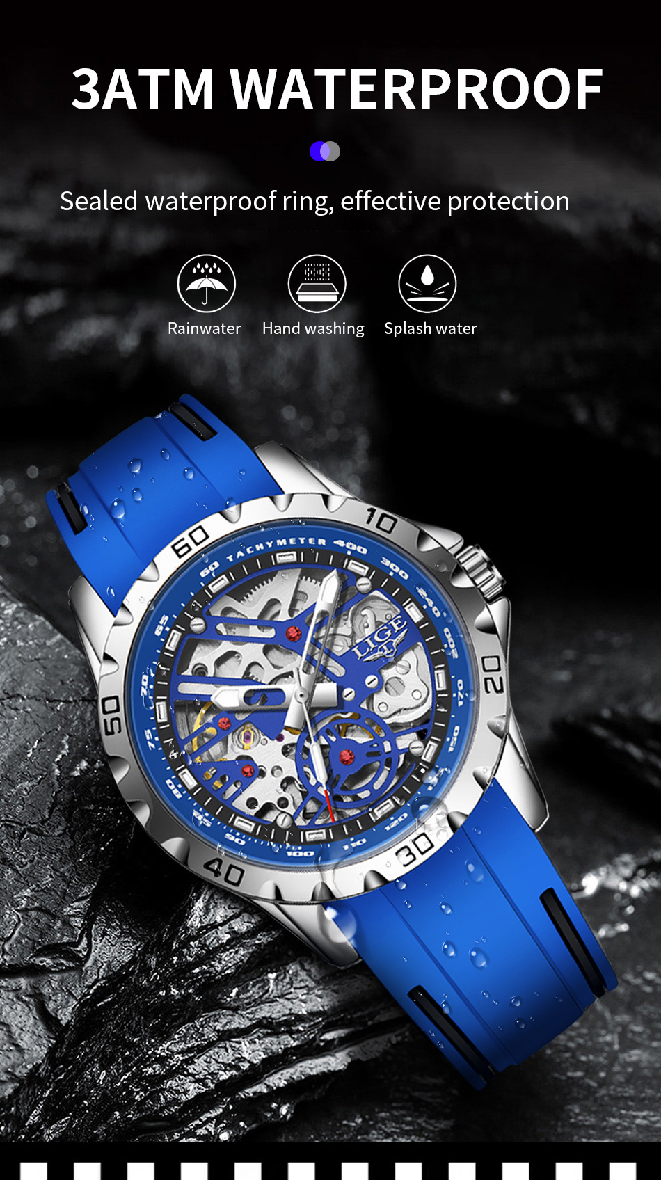 Men's Automatic Mechanical Watch Skeleton Luminous Waterproof_voghion.com
