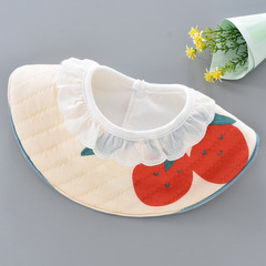Baby bib with reinforced waterproof floral edge bib, 360° rotating spit cloth for children, eating bib wholesale