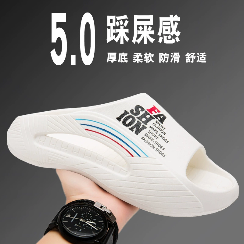 Мужские тапочки из ЭВА, новинка 2025 года, летние нескользящие спортивные тапочки для верхней одежды, пляжные тапочки, домашние тапочки