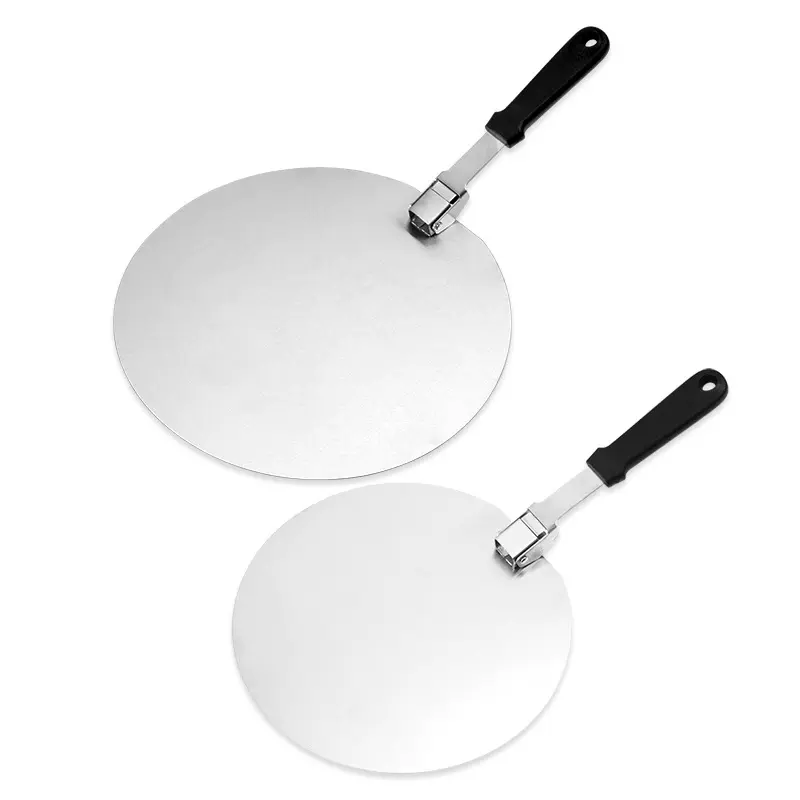 现货不锈钢披萨铲圆形披萨转移器蛋糕转移铲烘焙工具可折叠披萨铲