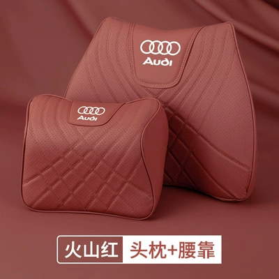 Headrest – for Audi Headrest and Lumbar - audi-nappa-leather5d-comfort-headrest-lumbar-support-volcano-red