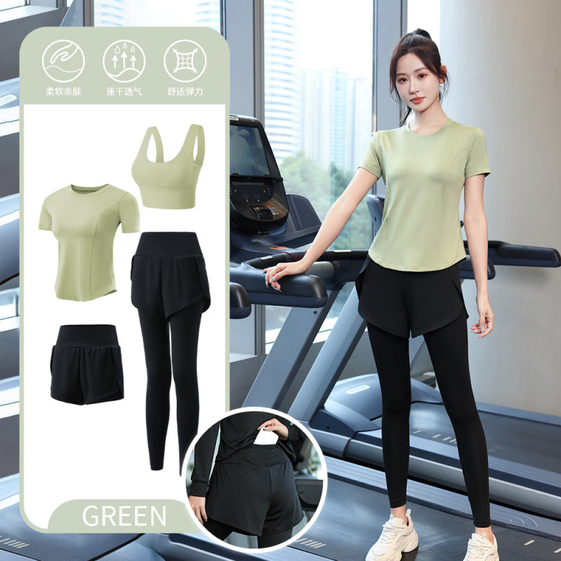 Juego de carrera para mujeres primavera y otoño principiantes de verano yoga deportivo rápido ropa seca trajes transpirables comercio exterior al por mayor