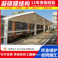 膜構造の電気自動車の駐車棚の充電杭の車棚の張拉膜の日よけの雨棚は団地のバッテリーの車棚をインストールします。