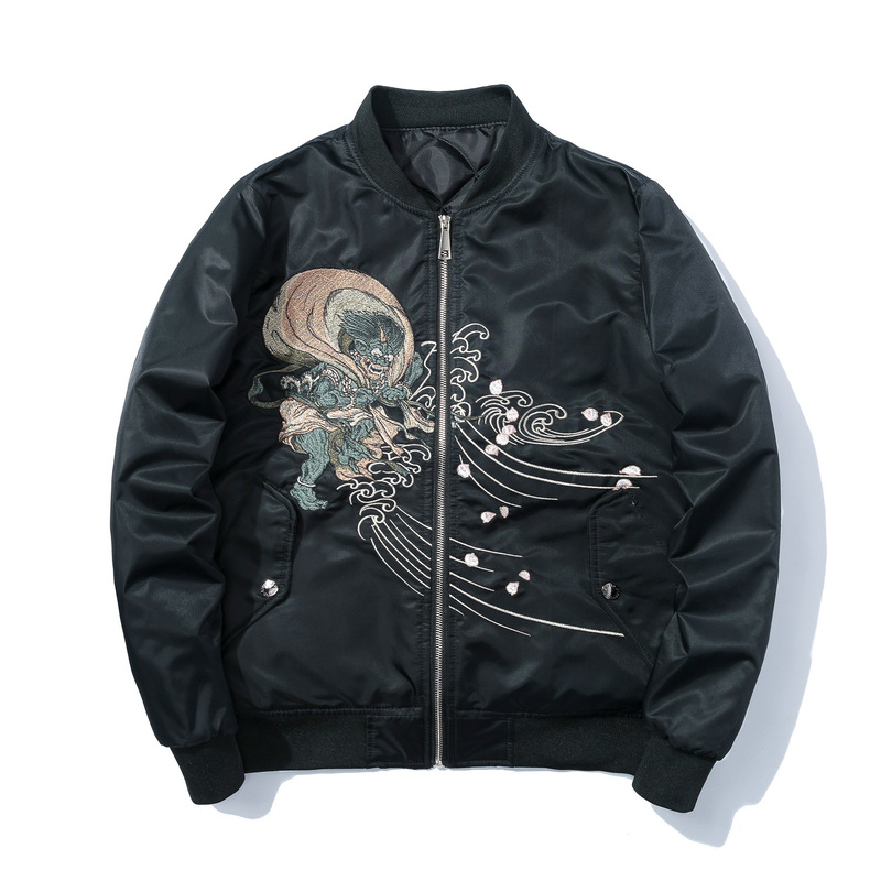 Autumn and winter New embroidered coat men's Chinese style Korean style trendy jacket casual baseball uniform couple thickened cotton-padded coat Autumn and winter New embroidered coat men's Chinese style Korean style trendy jacket casual baseball uniform couple thickened cotton-padded coat