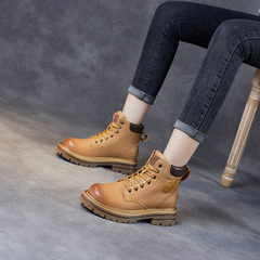 2022 Fall/Winter New Arrival: Women's Thick-Soled, Fleece-Lined Chunky Yellow Boots with Couple Design – Trendy Workwear Style & Short Boot Options