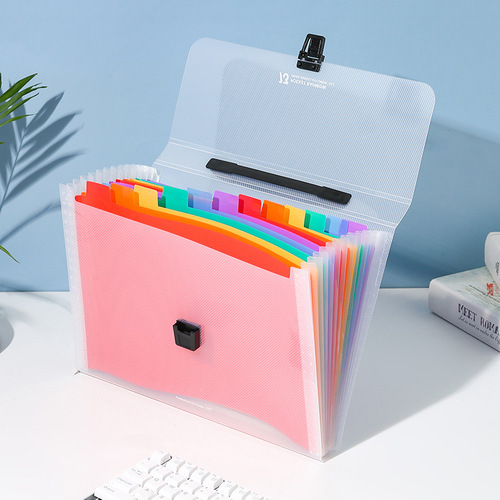 a4 student portable accordion bag rainbow multi-layer classification folder large capacity bill storage file bag wholesale