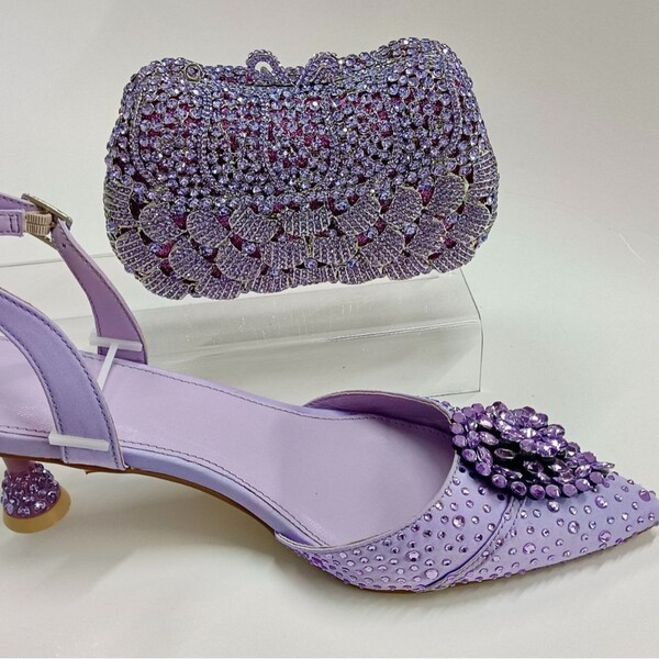Fashionable high heels with bow for bride with a strap