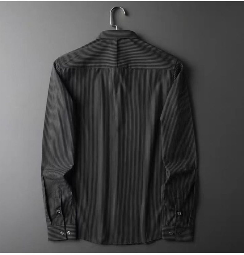 Camicia elegante uomo manica lunga a righe per ufficio_voghion.com