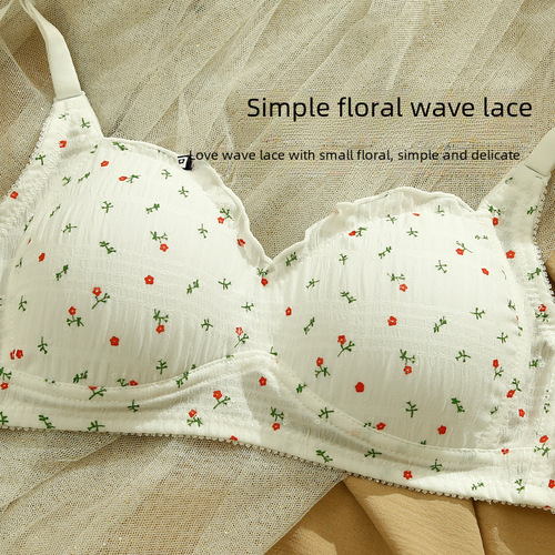 Japanese sweet and cute underwear for women without rims, small breasts, push-up, junior high school students, high school students, thin girl bra