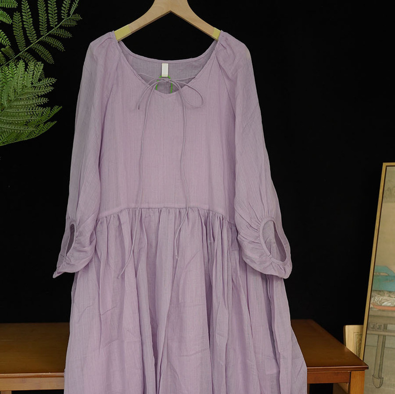 Summer New Style Solid Color Ramie Double-Layer Dress Retro Simple Slim-Fit Holiday Style Fairy-Like Long Dress 463006 Summer New Style Solid Color Ramie Double-Layer Dress Retro Simple Slim-Fit Holiday Style Fairy-Like Long Dress 463006