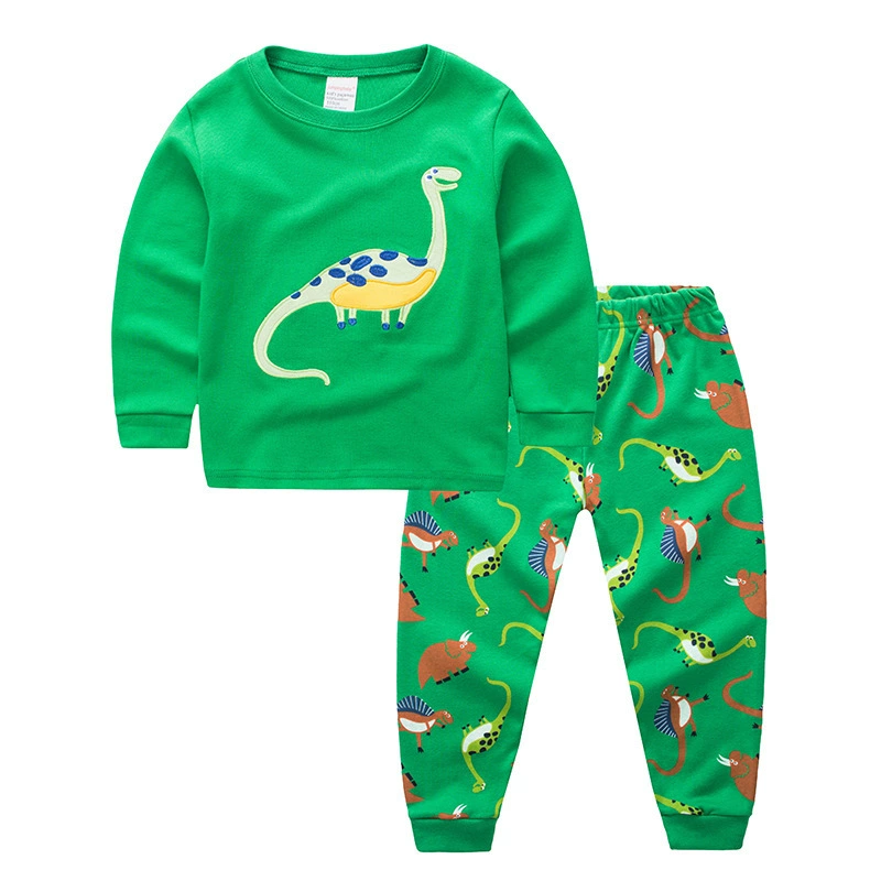 (Граница торговли), детский пижамный комплект, динозавр, новая коллекция, принт, детская одежда