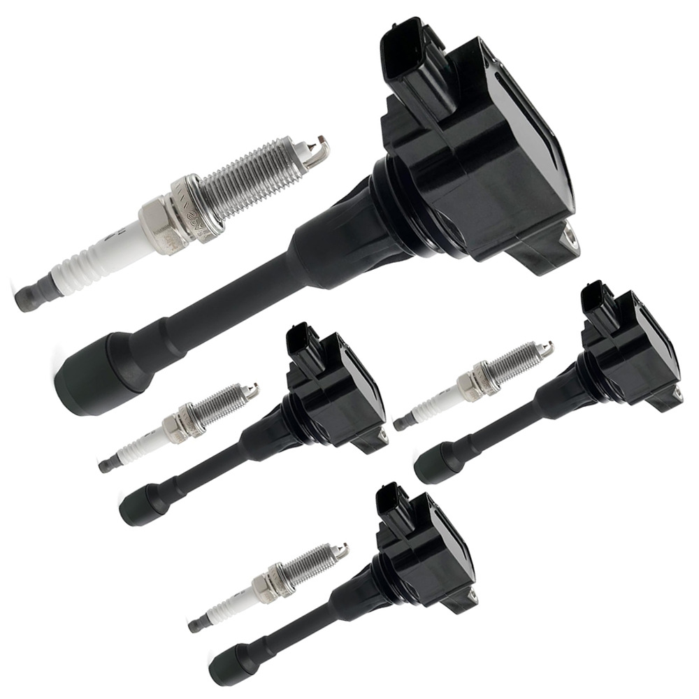 A set of 4 ignition coils + iridium spark plugs suitable for Nissan 1.6 1.8 2.0 2.5L UF549