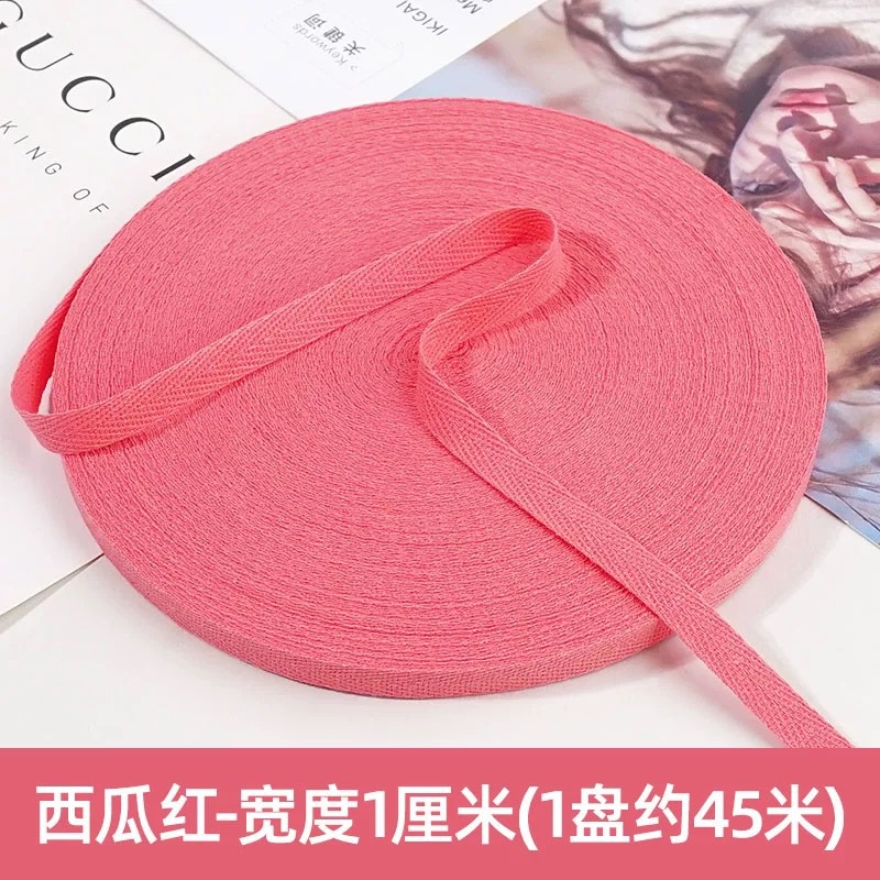 1cm de color algodón herringbone banda de borde de ropa textil casera banda de borde rodante banda de borde de cuello trasero chaqueta cuello prensado banda de borde