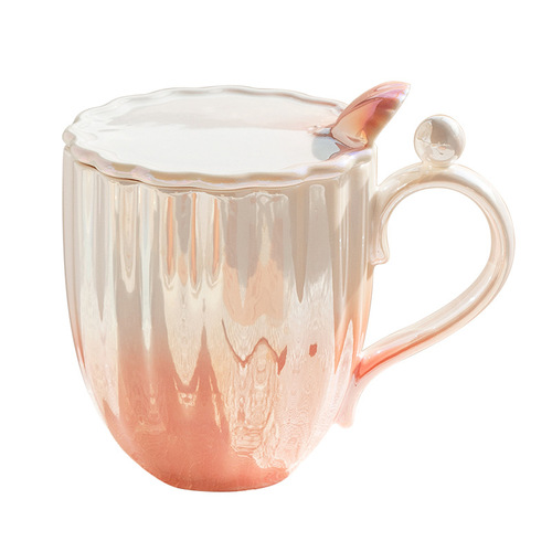 Mug ins cup ceramic cup with lid spoon high-value gift office water cup couple coffee cup wholesale