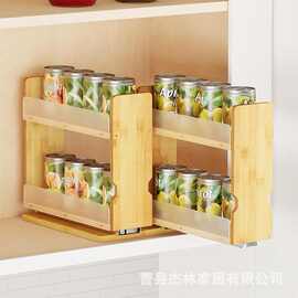 木质调料架可伸缩调料瓶香料收纳架零食饮料储物架罐头架调味架