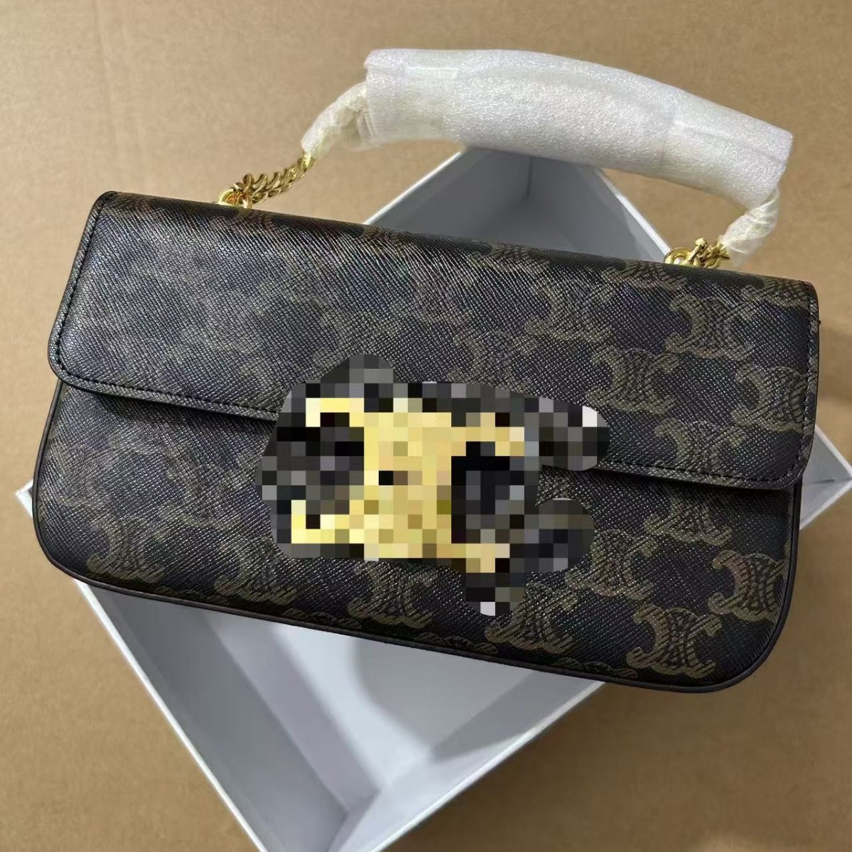 Factory Direct Sale Ce-Style Classic Black Baguette Bag New Lightweight Casual Underarm Clasp Single Shoulder Crossbody Small Square Bag - Thumbnail 2