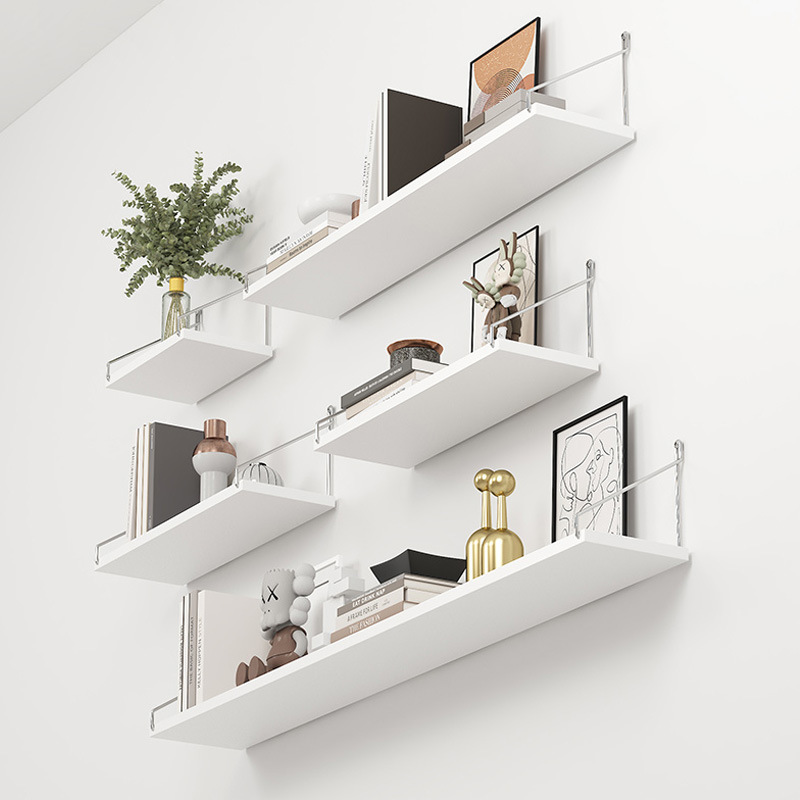 Wall-Mounted Shelf, No-Drill Installation, Wall Hanging, Kitchen, Living Room, Bedroom, Dormitory, Straight Shelf, Bookshelf, Storage