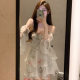 French Style Elegant Super Fairy Pure Style off-shoulder Dress 2023 Summer New Fashion Women's Floral Skirt