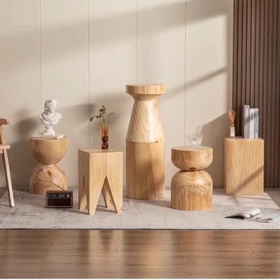 solid wood Baidunzi Carbonize black Log stool Homestay Corner a few Decoration Stakes Root Low stool Shoe changing stool
