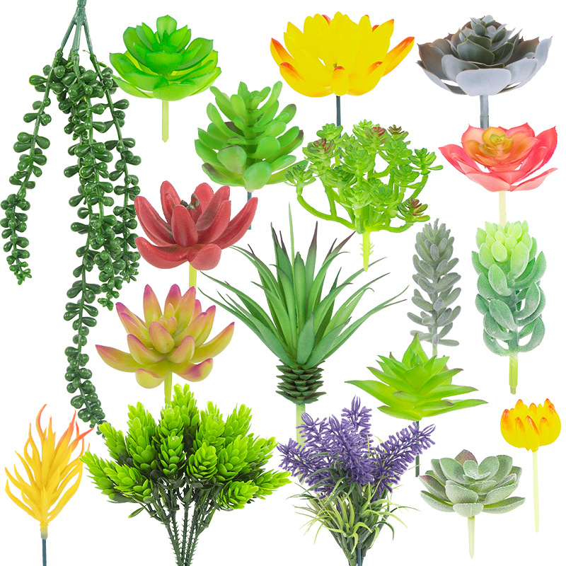 Artificial suculenta 16 traje de Planta artificial micro paisaje retro bonsai planta decoraciones adornos