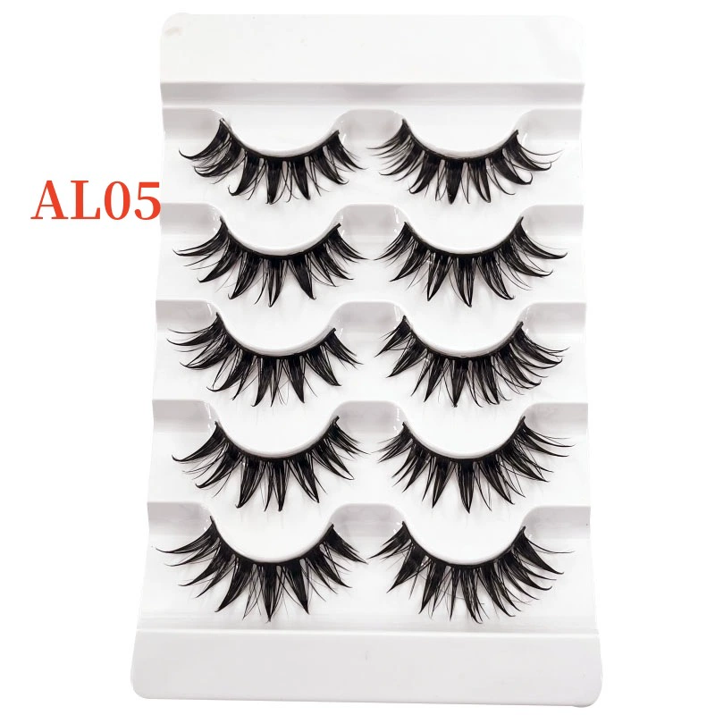 Dense Long Lengthening False Eyelashes, Dramatic Curl, 5-Pair Trays (Multiple Styles)