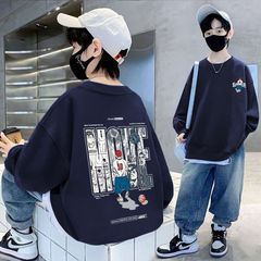 男児の長袖の秋の服の学生の新型のかっこいいプリントの中で大きい子供の春秋の韓国版の男の子の上着のファッション