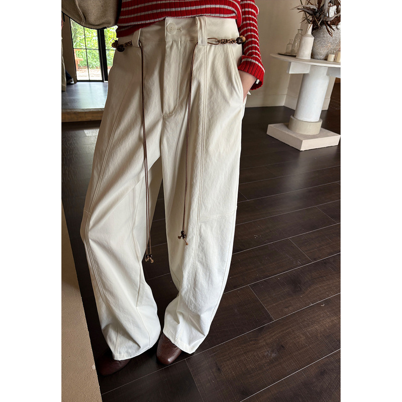 Pear-shaped figure-friendly casual pants for women, loose fit, versatile, straight-leg, mid-waist, slimming, long pants for commuting YE0198 Pear-shaped figure-friendly casual pants for women, loose fit, versatile, straight-leg, mid-waist, slimming, long pants for commuting YE0198