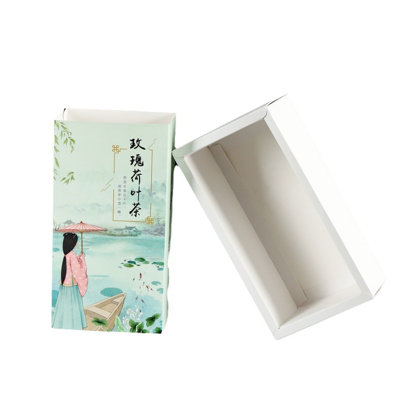 花茶包装紙箱食品包装箱注文果物茶葉引き出し箱白紙色箱注文