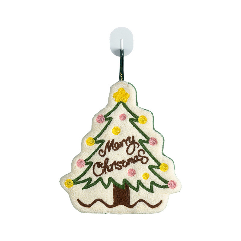 クロスボーダーコーラルベルベットハンドタオルクリスマスシリーズ家庭用ハンドタオルはキッチンやバスルームの速乾性タオルに掛けることができます|undefined
