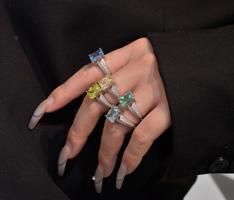 Fashion Geometric Sterling Silver Plating Zircon Rings 1 Piece