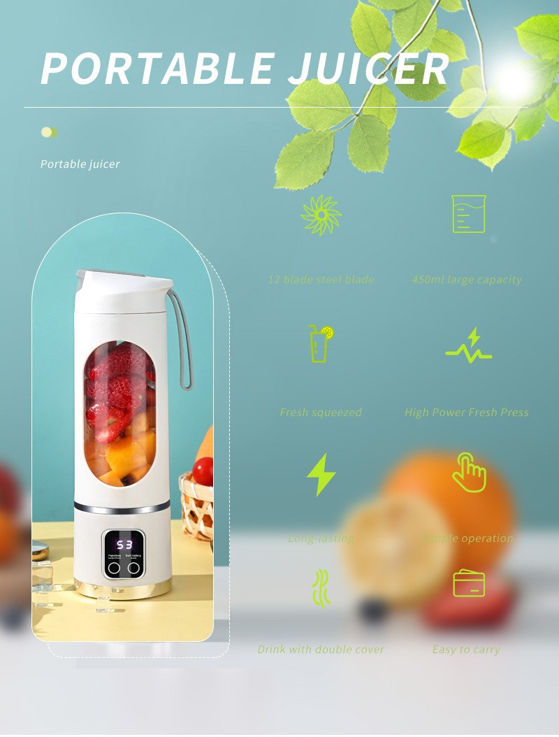 Tragbarer elektrischer Entsafter mit Mehrfunktionalen Funktionen - Bestseller für Grenzüberschreitungen, tragbar, für den Außenbereich und als Reisebecher geeignet