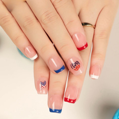 獨立日穿戴甲短方甲美甲假指甲跨境外貿指甲貼甲片成品美甲片批發