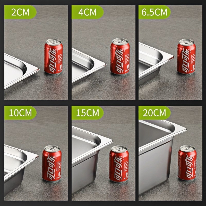 Cuenca de acero inoxidable comercial rectangular gruesa extra profunda lavado de verduras horneado de rotación de transporte cuenca de almacenamiento de material de secado plato