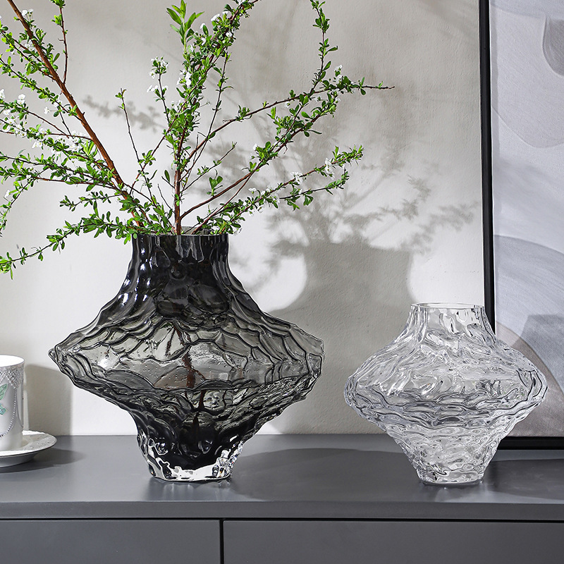 Valley vase irregular glass Nordic ins style home living room decoration ornaments hotel creative flower arrangement vase