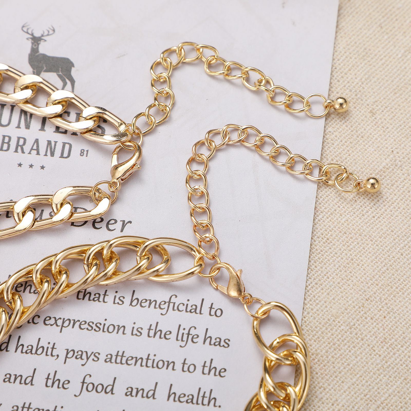 Fashion Gold Double Layer Exaggerated Bracelet Thick Chain Anklet display picture 7