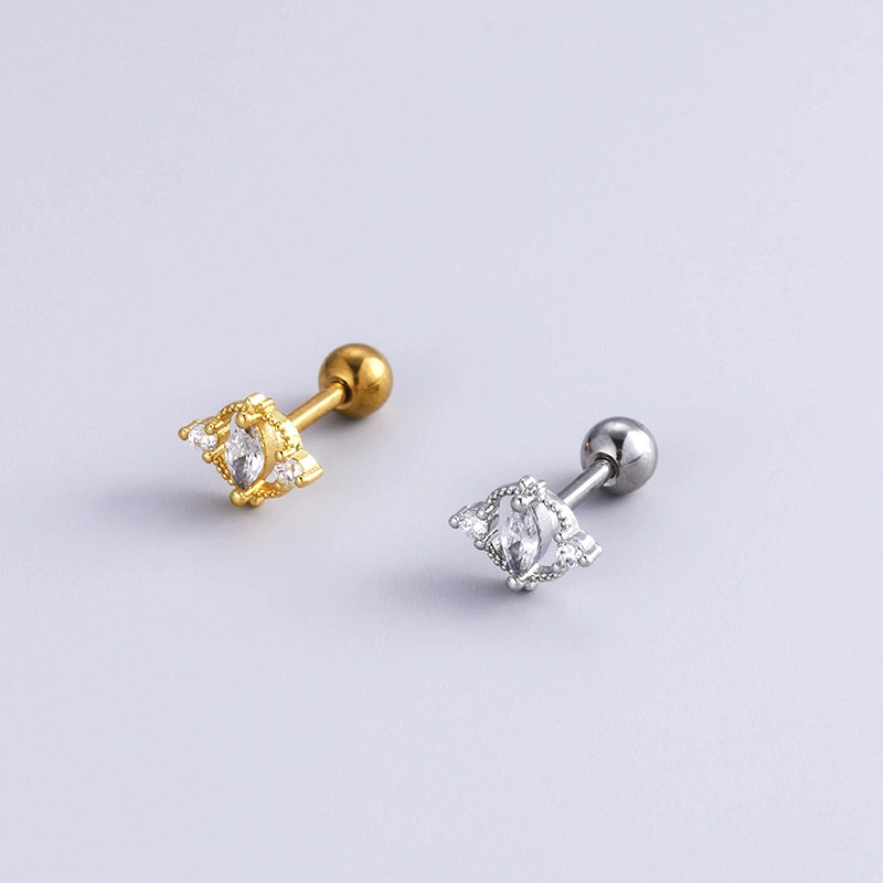 Серебряные серьги с zirconами и бантом, модное пирсинг, корейский стиль