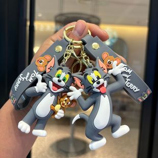 Cross-border Cat and Mouse Keychain Large Doll Tom Cat Pendant Schoolbag Hanging Delicate Key Chain Small Gift