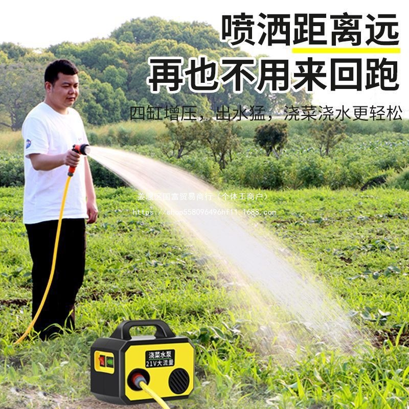 菜地自动浇水神器农村浇菜小型菜园电动抽水泵农用灌溉锂电浇水机