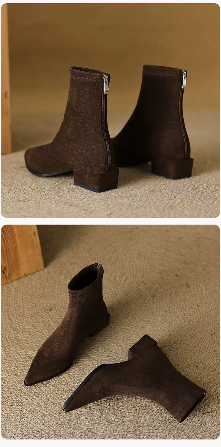 Winter cowboy laarzen voor dames van suède met warme voering_voghion.com
