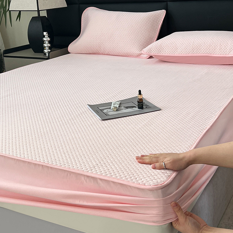 2025 nuevo estilo de clase A soya acolchado con sábana de algodón colchón individual funda protectora Simmons sábana de seda de hielo de verano 3