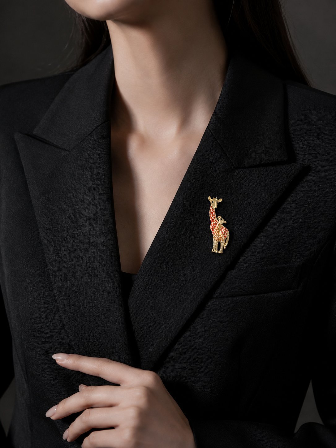 Fashion multi-color alloy oil drop enamel giraffe brooch temperament exaggerated men's and women's clothing corsage jewelry pins