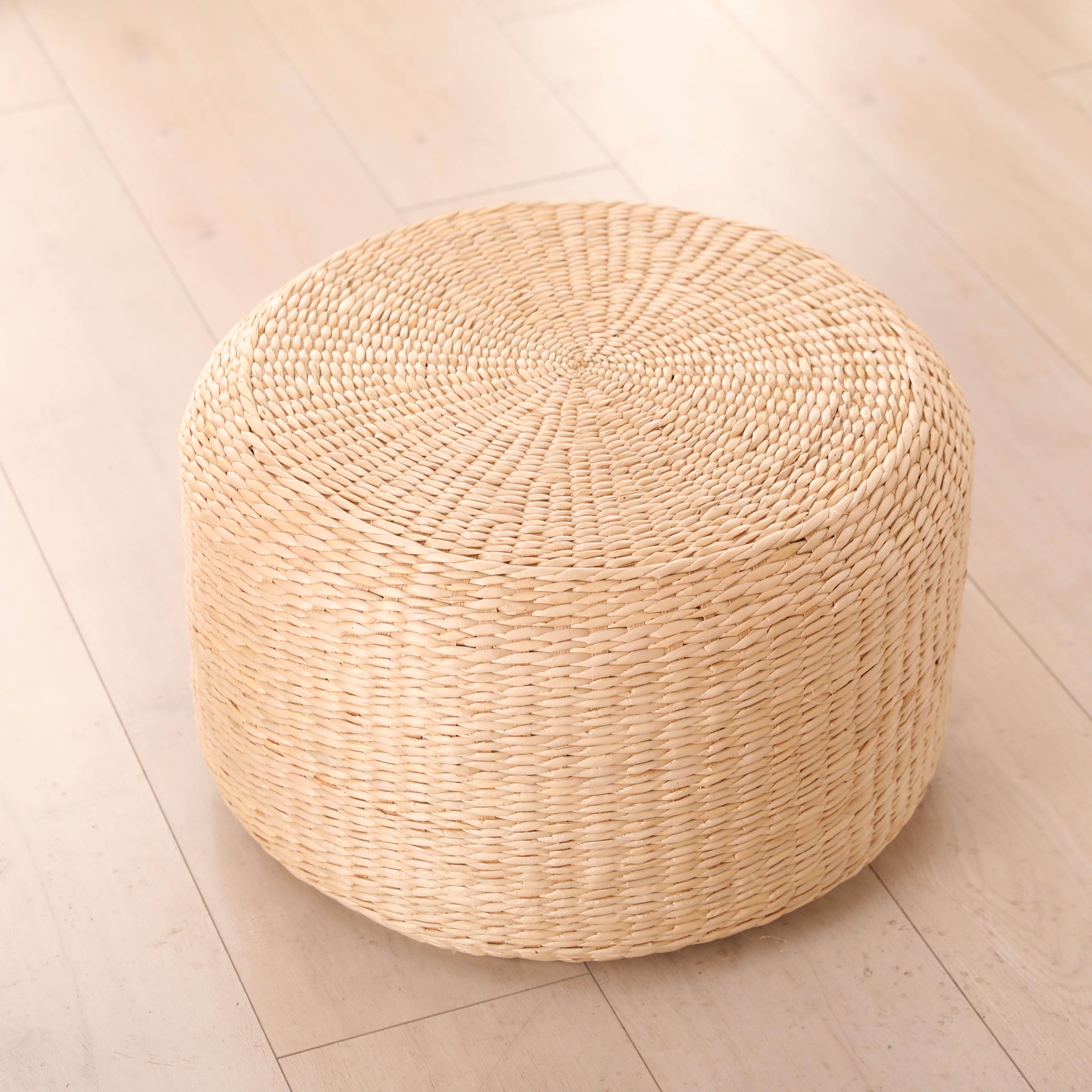 Cojín de futón de tejido de paja, almohadilla de meditación de tatami japonés, almohadilla de culto al budista, almohadilla de rodillas, almohadilla de piso doméstica