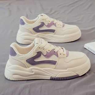 2025 New Autum Fashion Color Matching Sports and Casual Shoes Small White Shoelaces Preppy Style Large Size Women's Shoes Sneakers